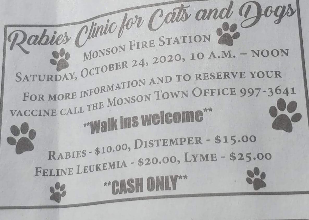 Rabies Clinic in Monson